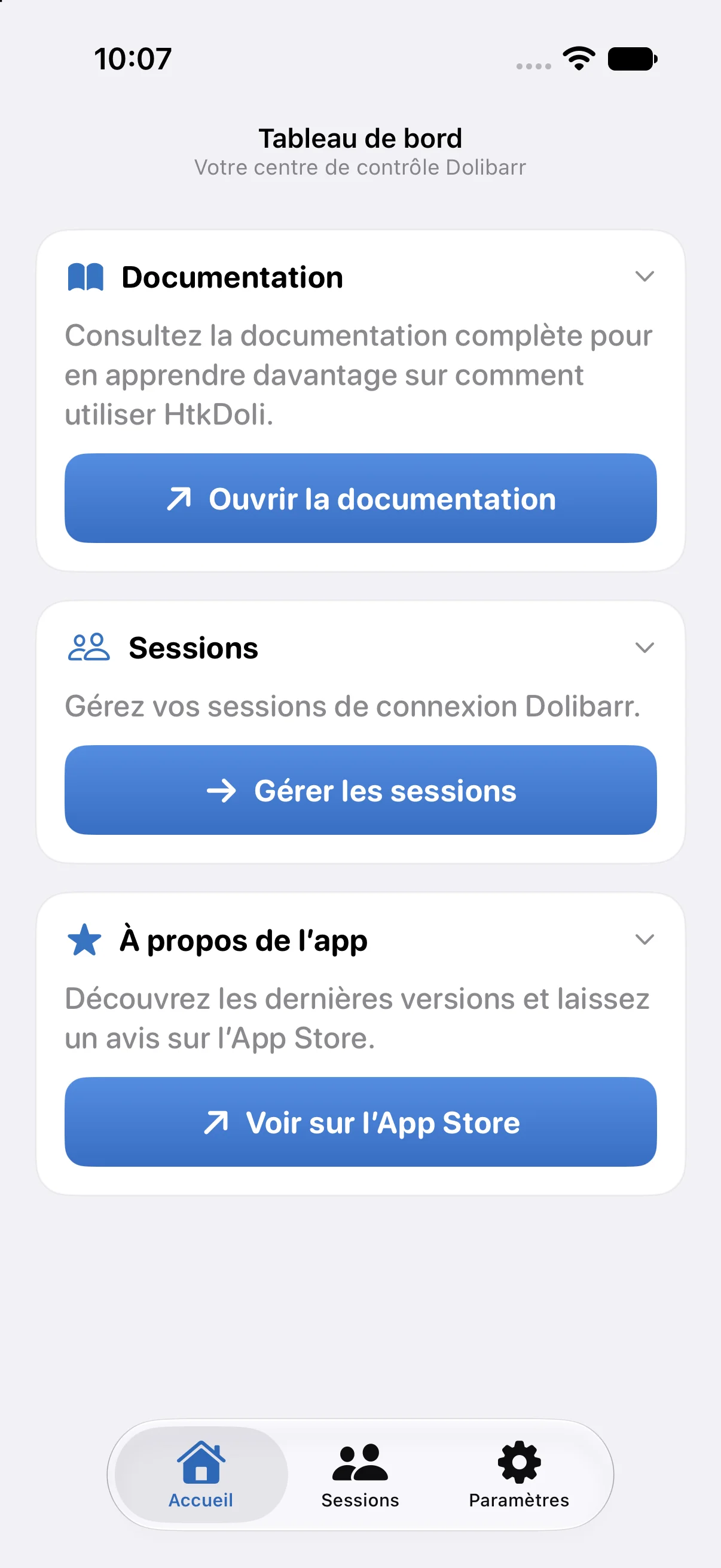 Accueil hors session