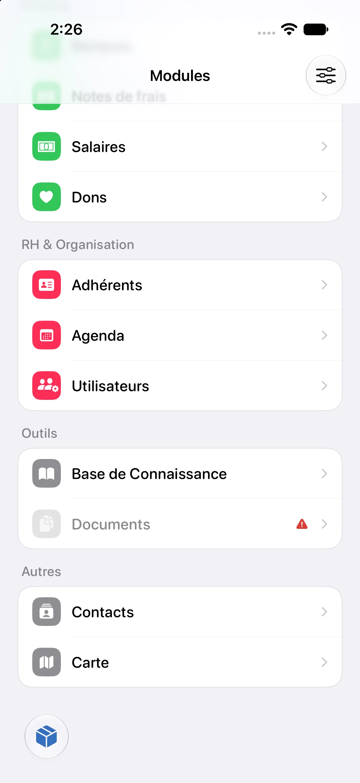 Modules RH, Outils et Autres