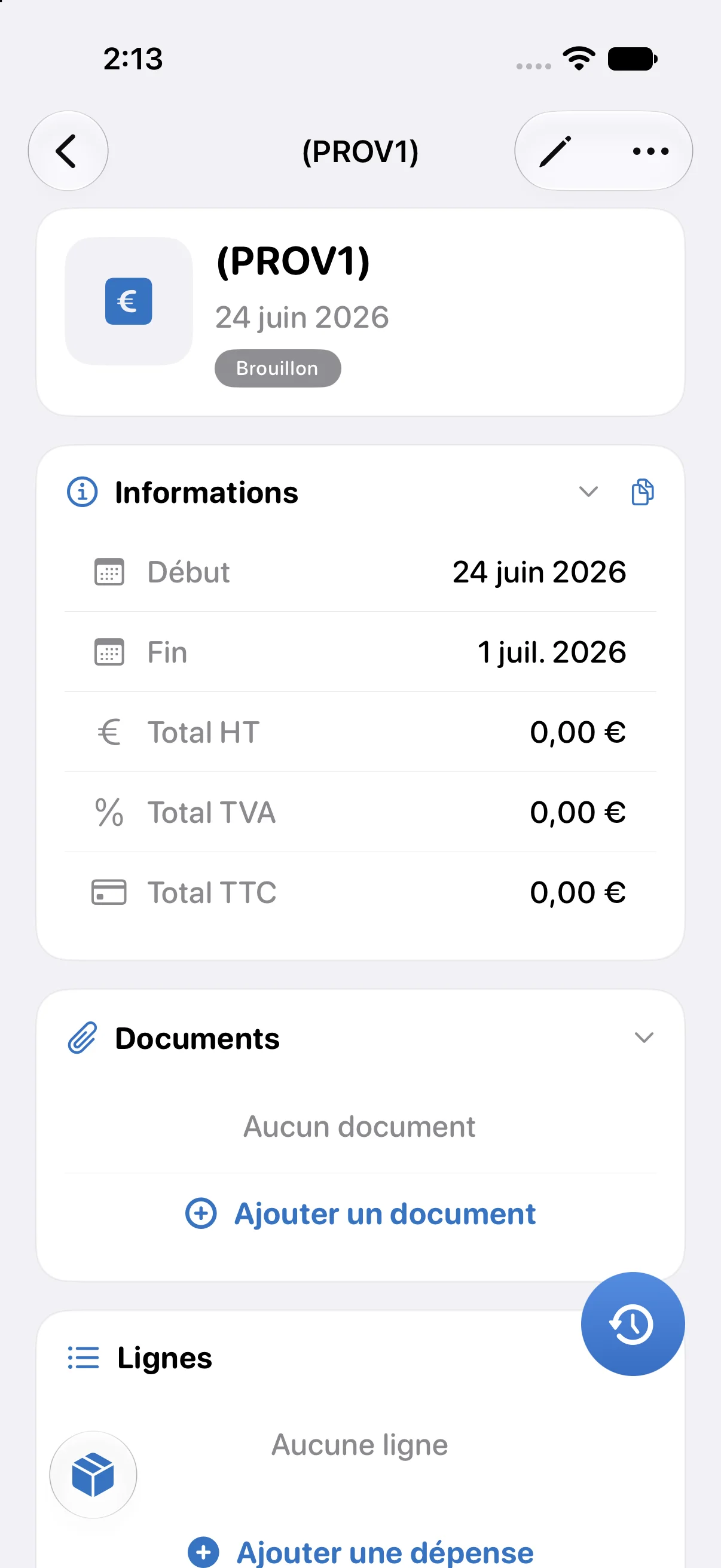 Note de frais et justificatifs