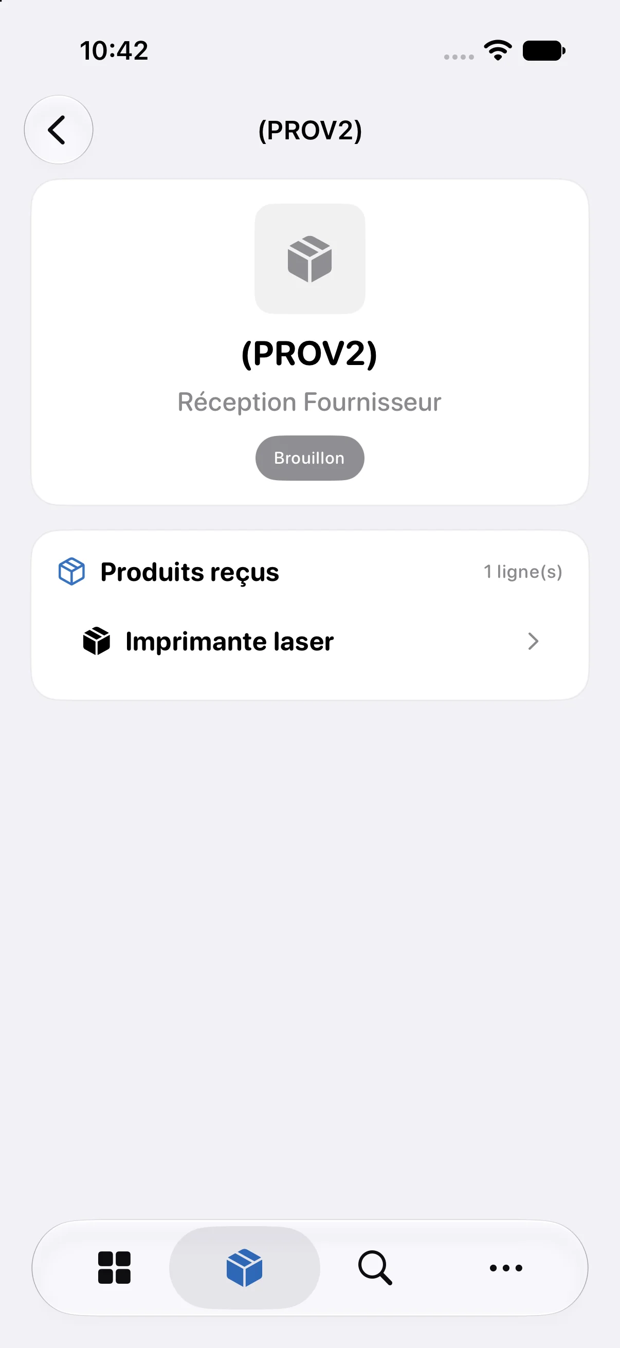 Produits effectivement reçus