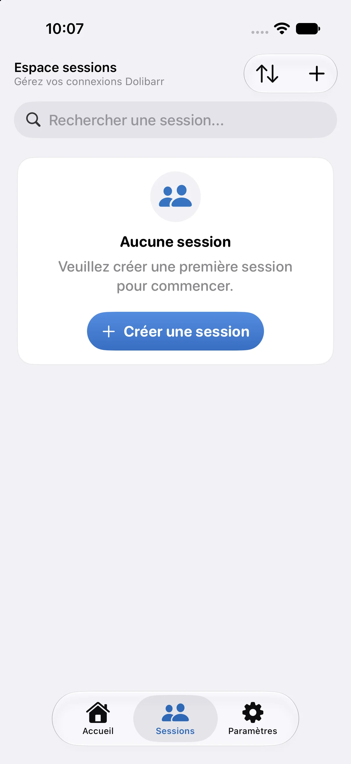 Espace sessions