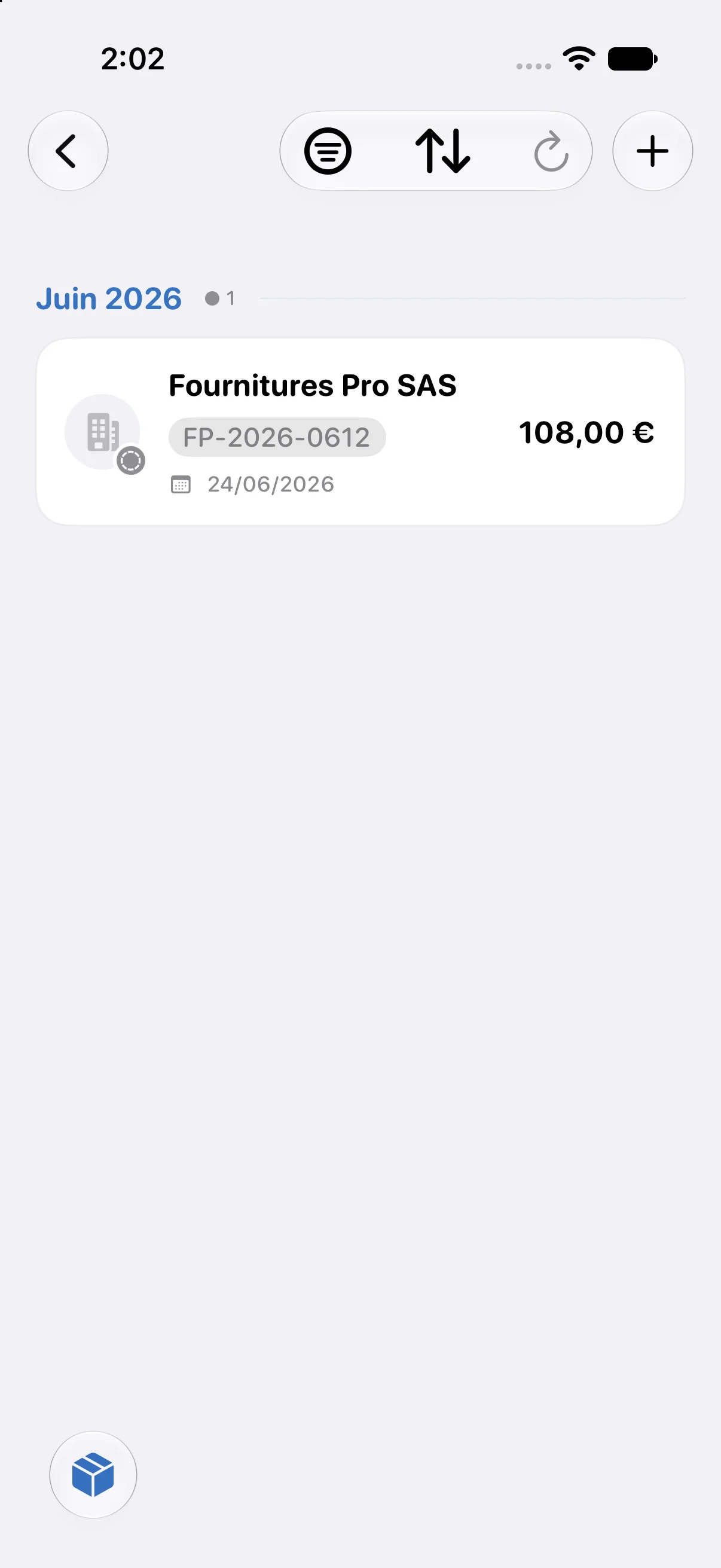 Liste des factures fournisseurs