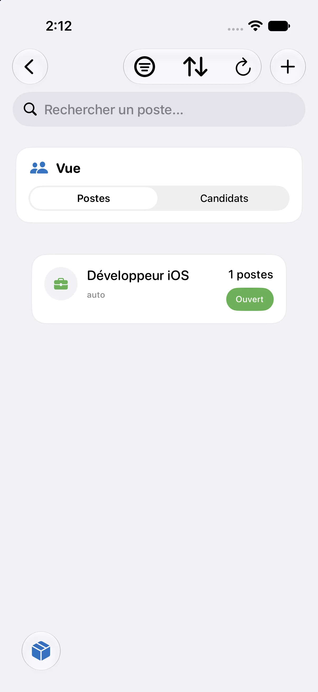 Liste des postes ouverts
