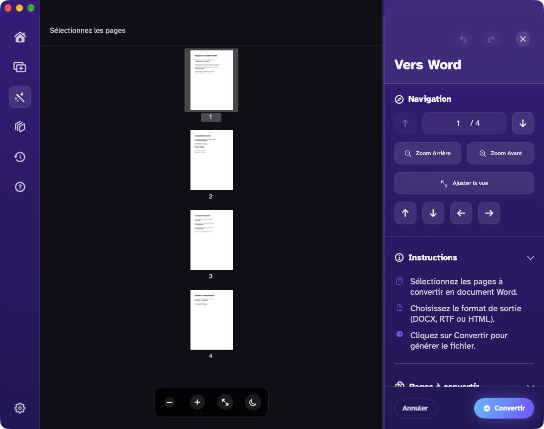 La conversion en Word