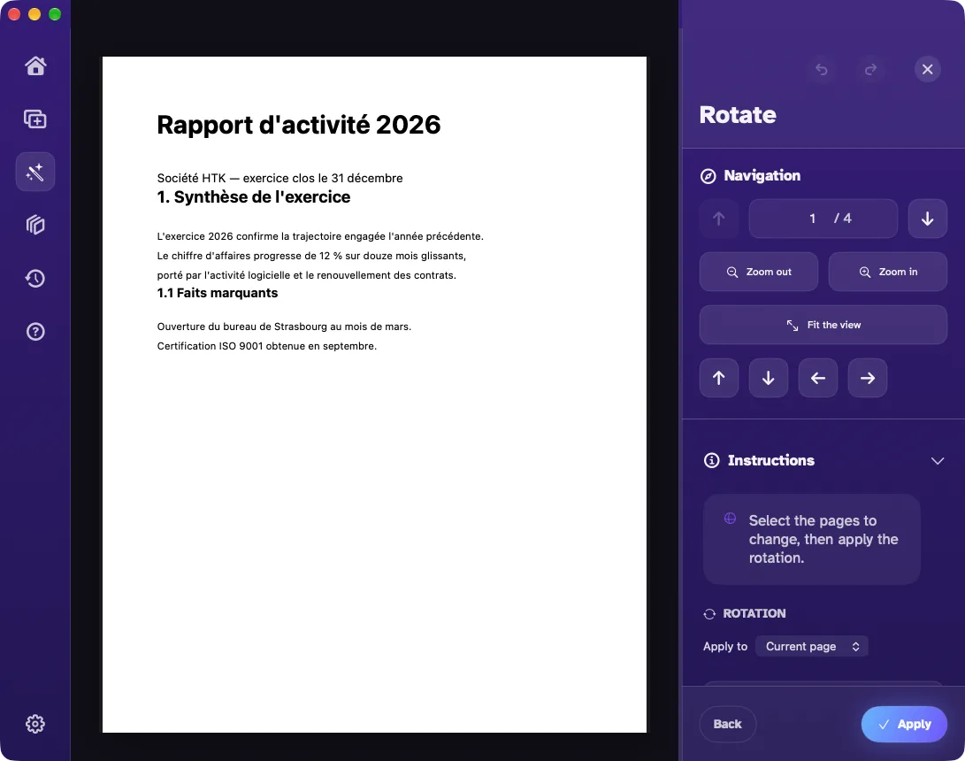 Page rotation