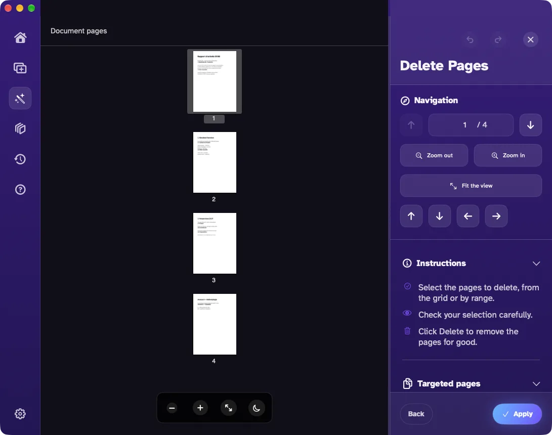 Deleting pages