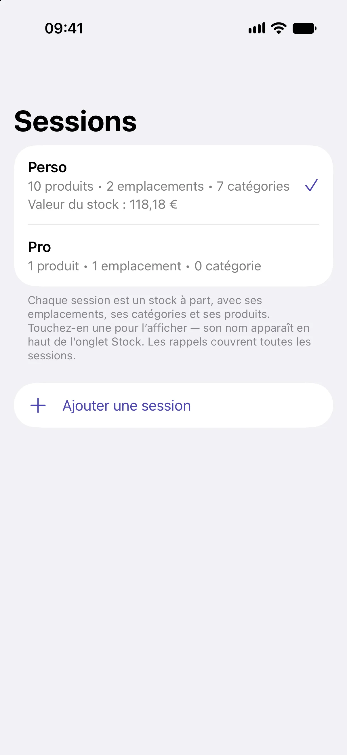 Options › Sessions
