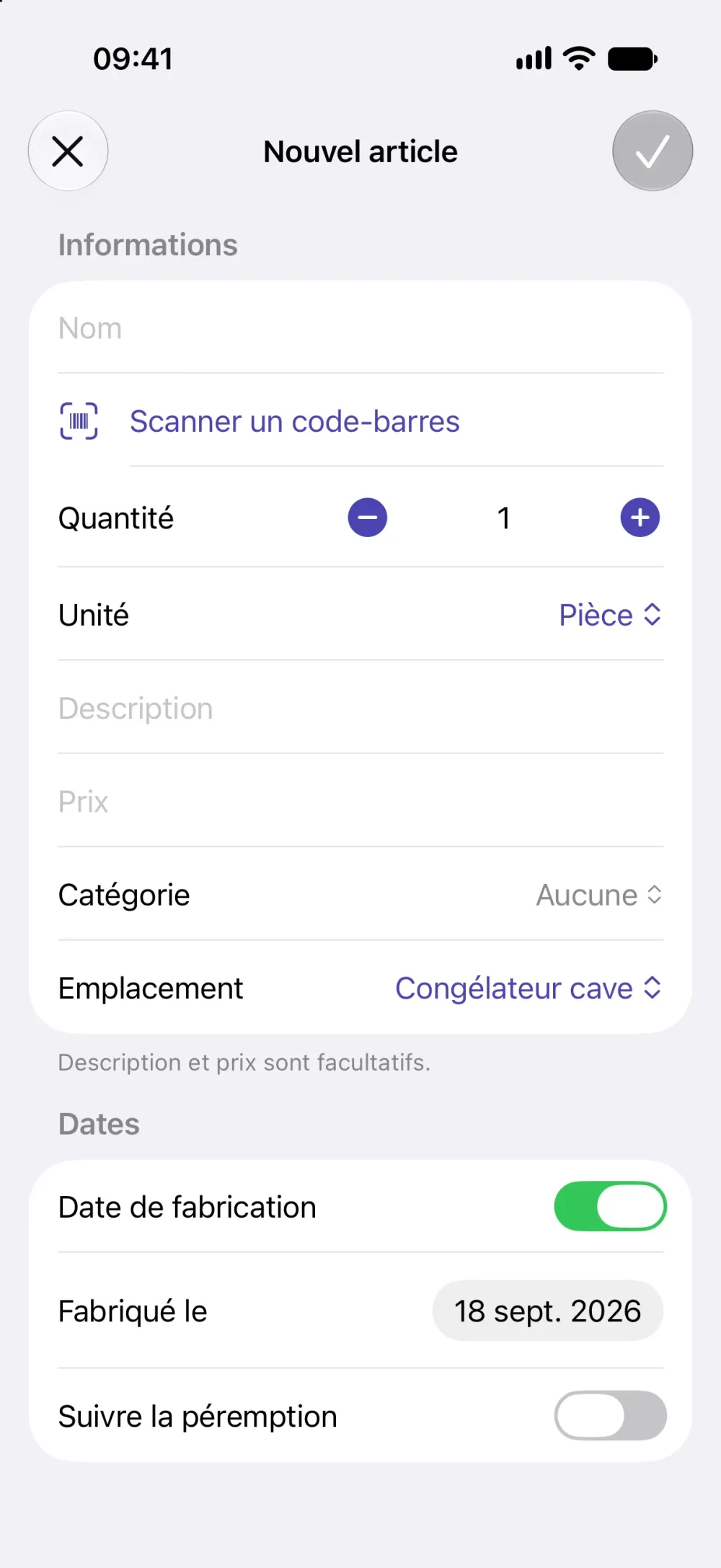 Ajout d'un article